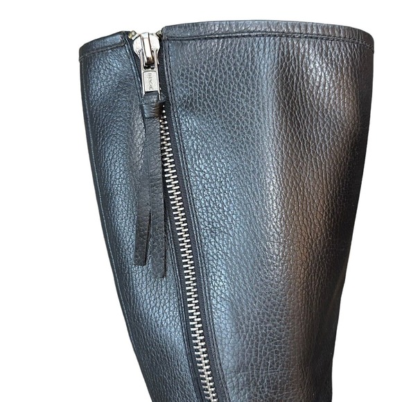 LUCKY BRAND Black Leather Zip Up Equestrian Heston Moto Boot Boots Sz 7 US - Picture 2 of 10